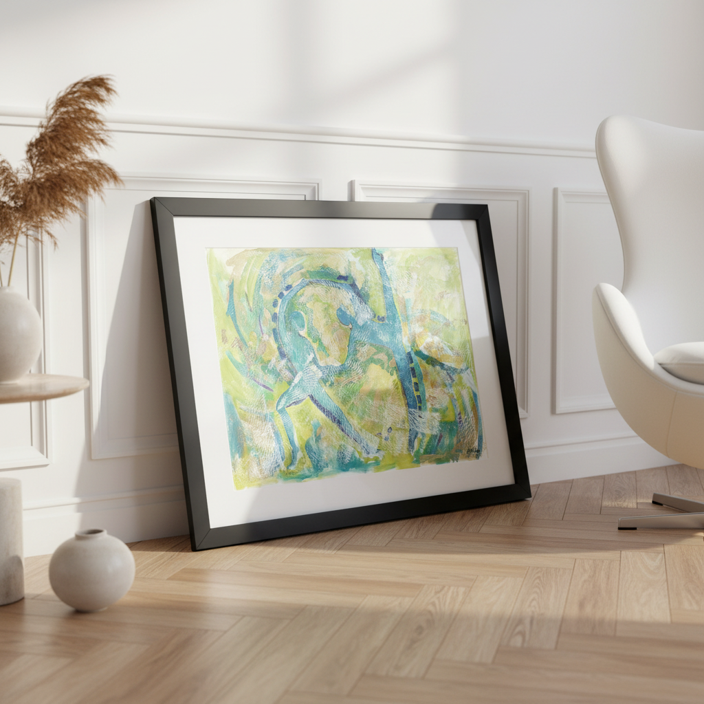 Abstract Black Dance Wall Art | Framed African American Decor