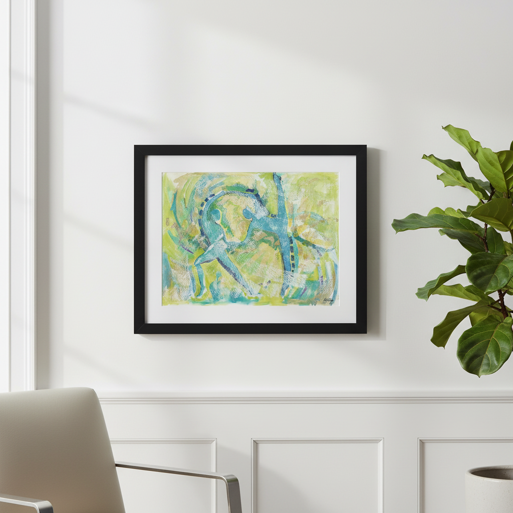 Abstract Black Dance Wall Art | Framed African American Decor