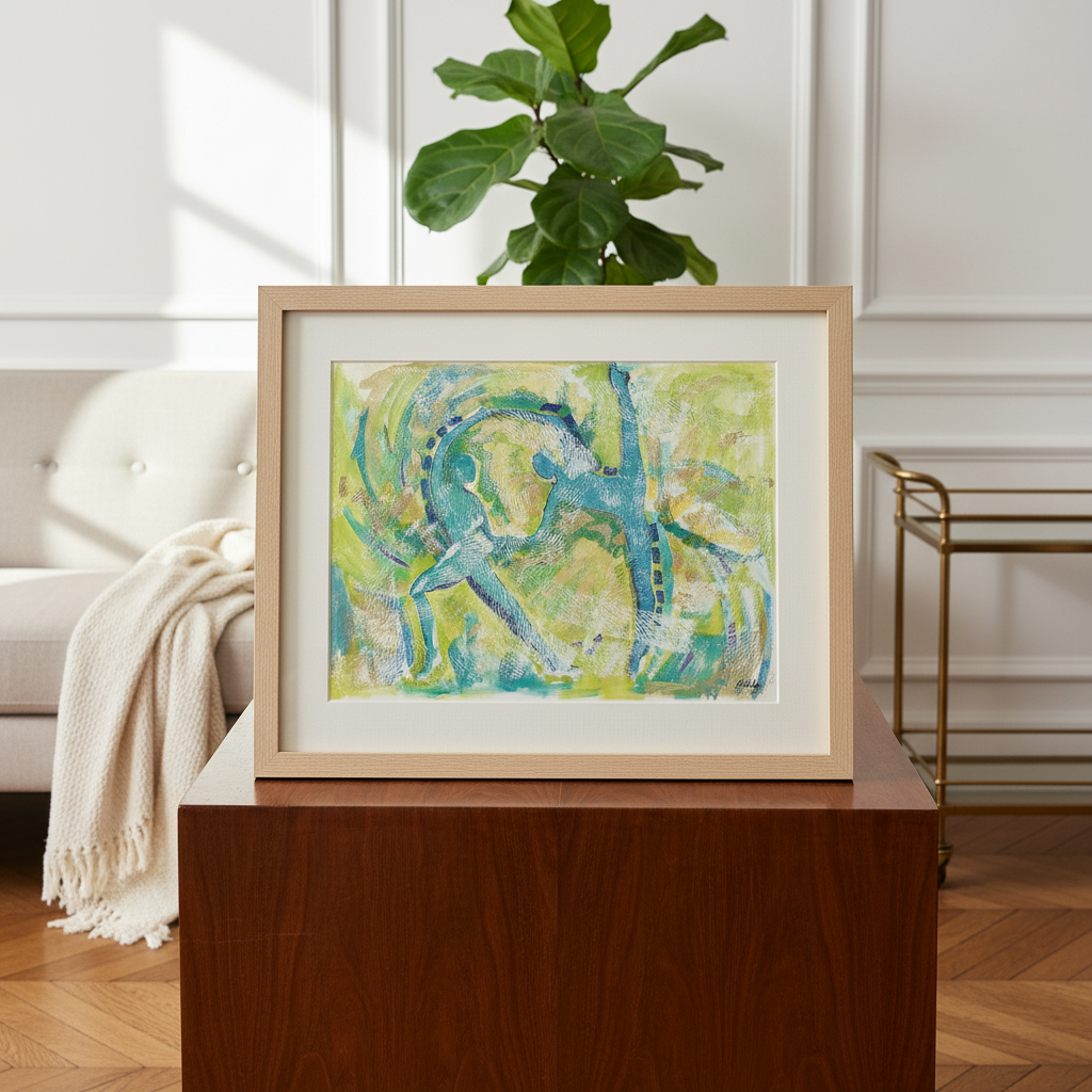 Abstract Black Dance Wall Art | Framed African American Decor
