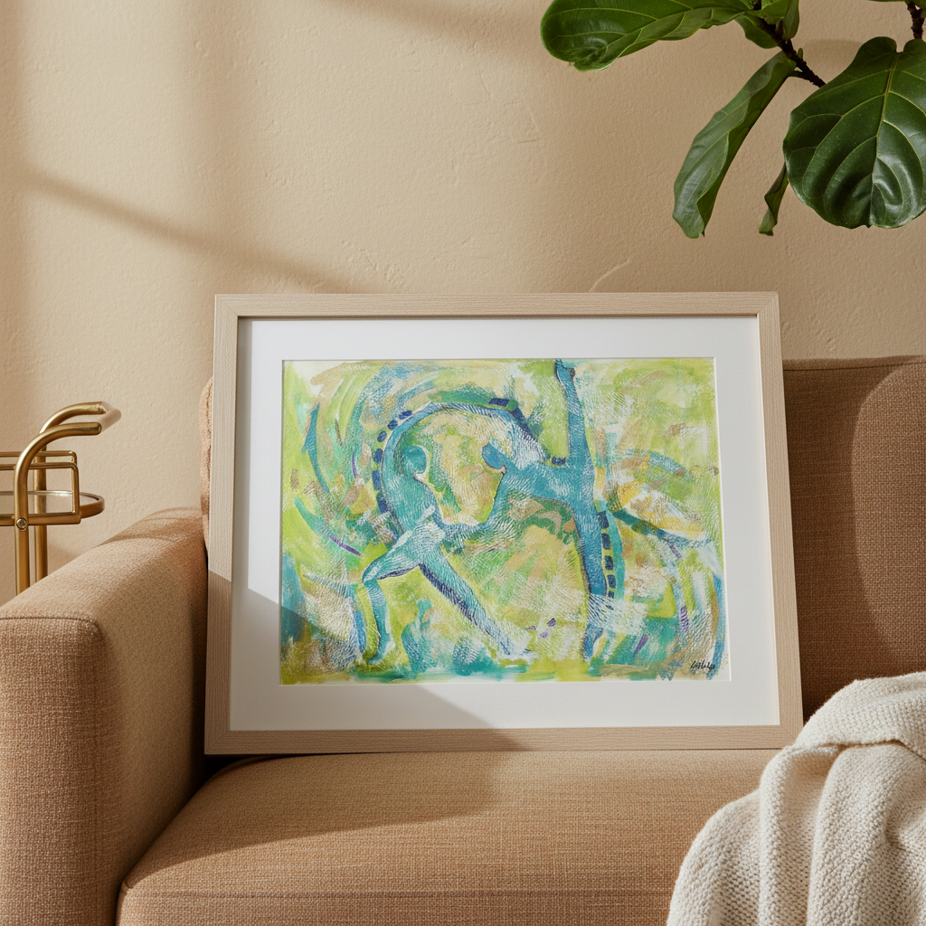 Abstract Black Dance Wall Art | Framed African American Decor