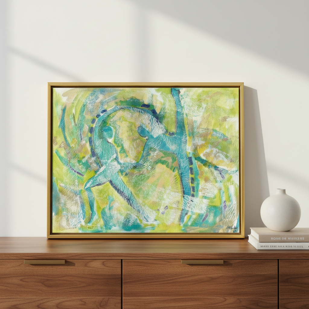 Abstract Dancers Framed Canvas Wall Art | African American Decor