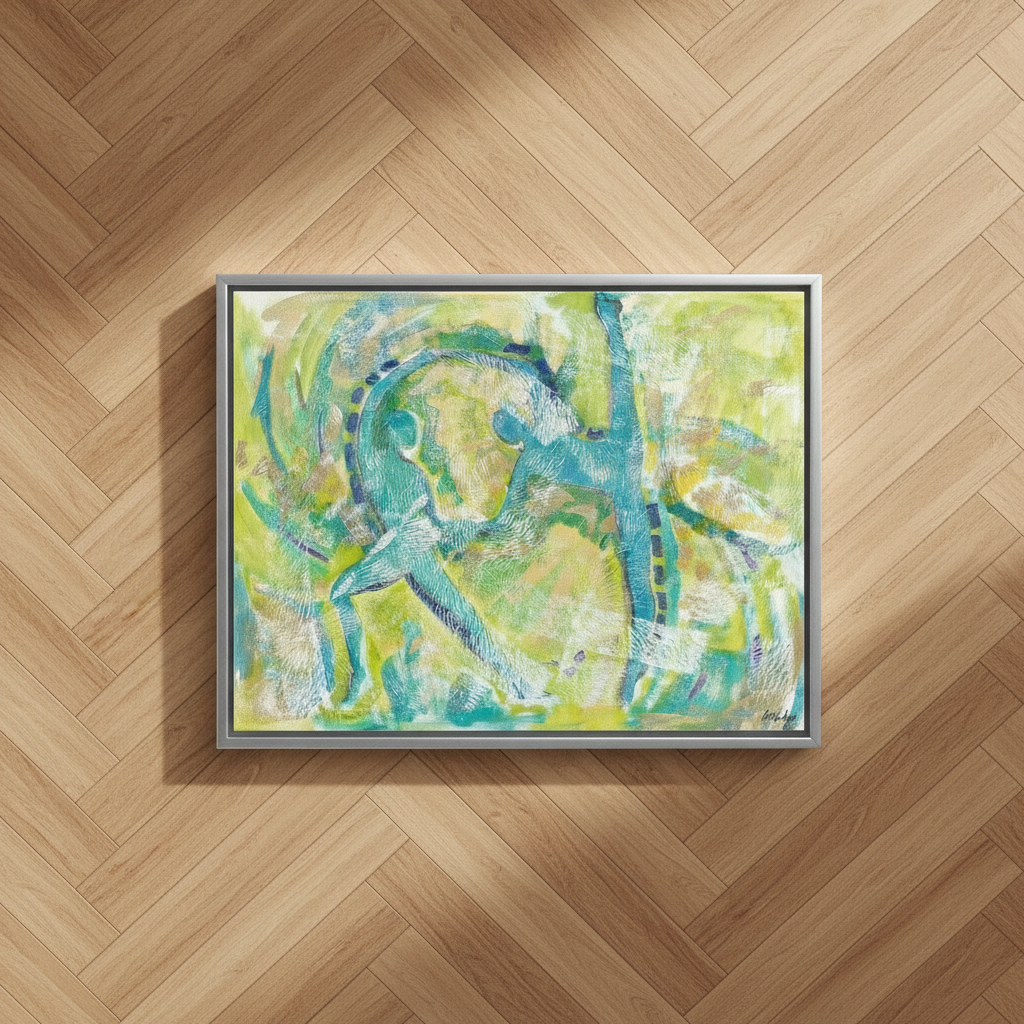 Abstract Dancers Framed Canvas Wall Art | African American Decor