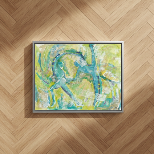 Abstract Dancers Framed Canvas Wall Art | African American Decor