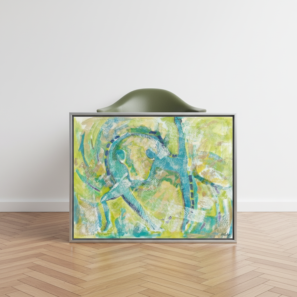 Abstract Dancers Framed Canvas Wall Art | African American Decor