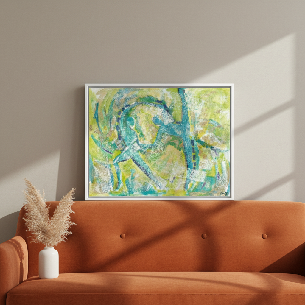 Abstract Dancers Framed Canvas Wall Art | African American Decor