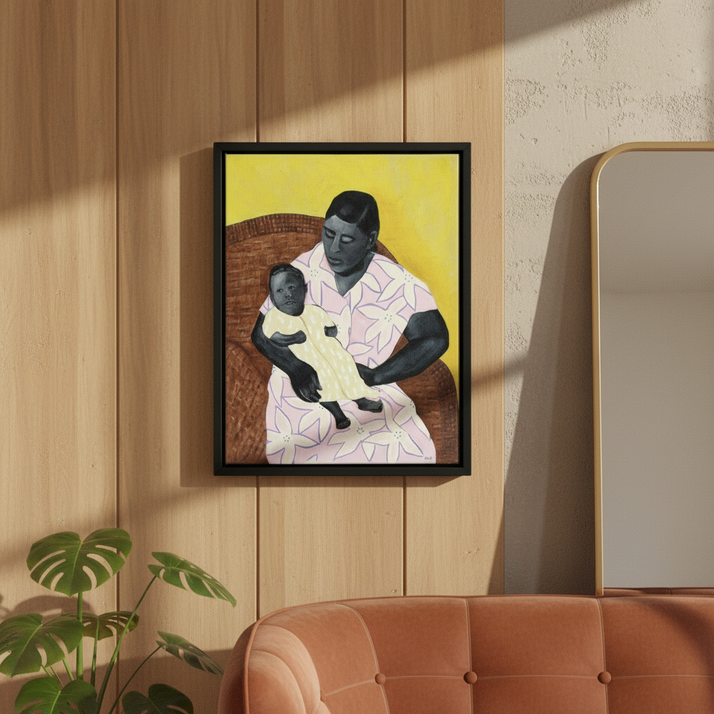 Black Mother and Child Wall Art | Framed African American Decor