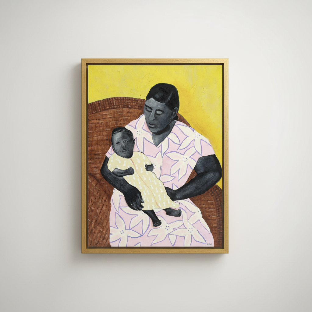 Black Mother and Child Wall Art | Framed African American Decor