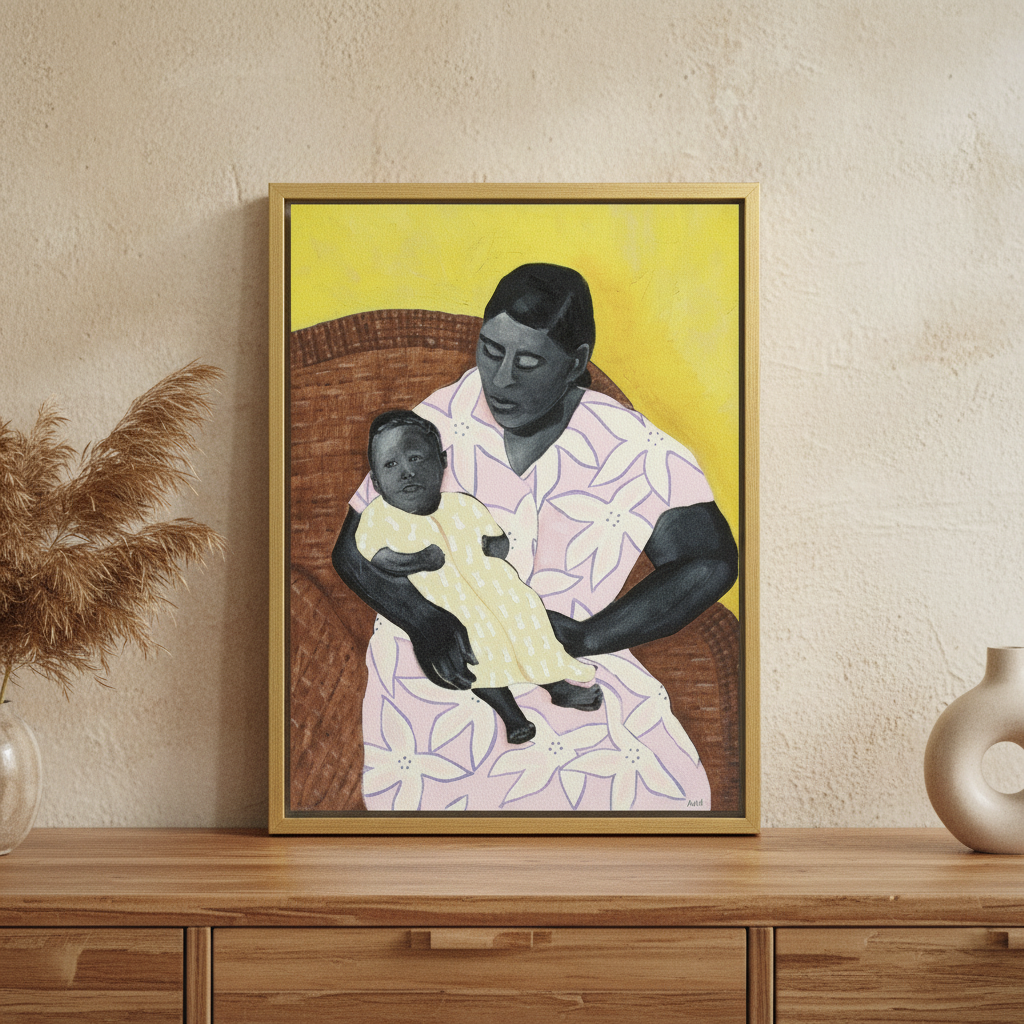 Black Mother and Child Wall Art | Framed African American Decor