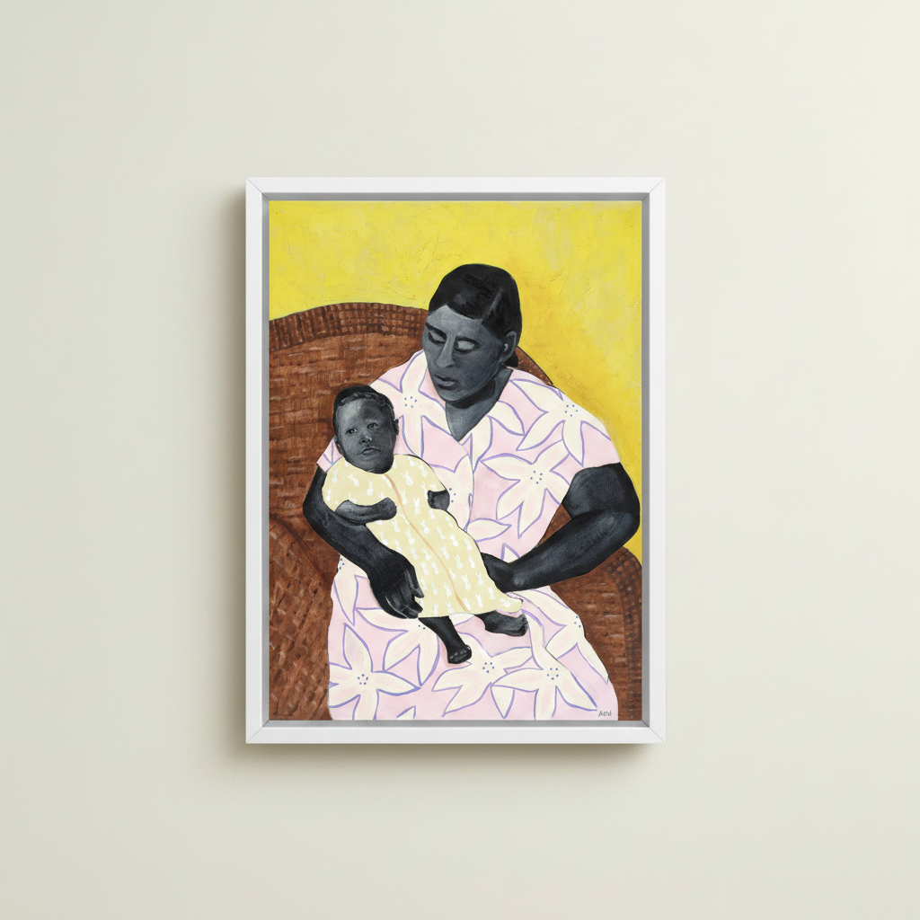 Black Mother and Child Wall Art | Framed African American Decor