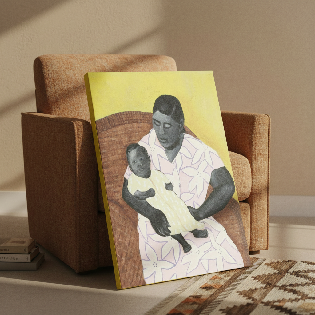 Black Mother and Child Wall Art | Framed African American Decor
