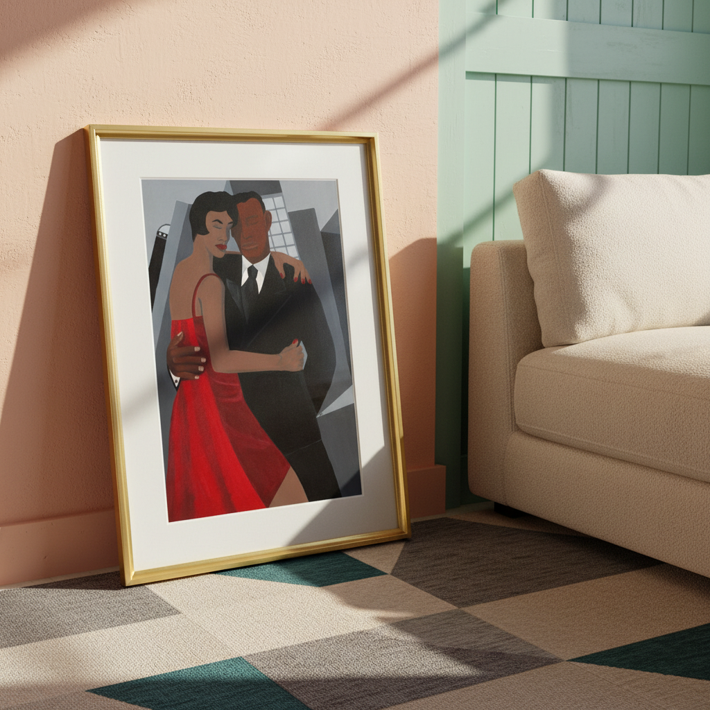 Black Couple Night Out Art Print | African American Love Wall Decor