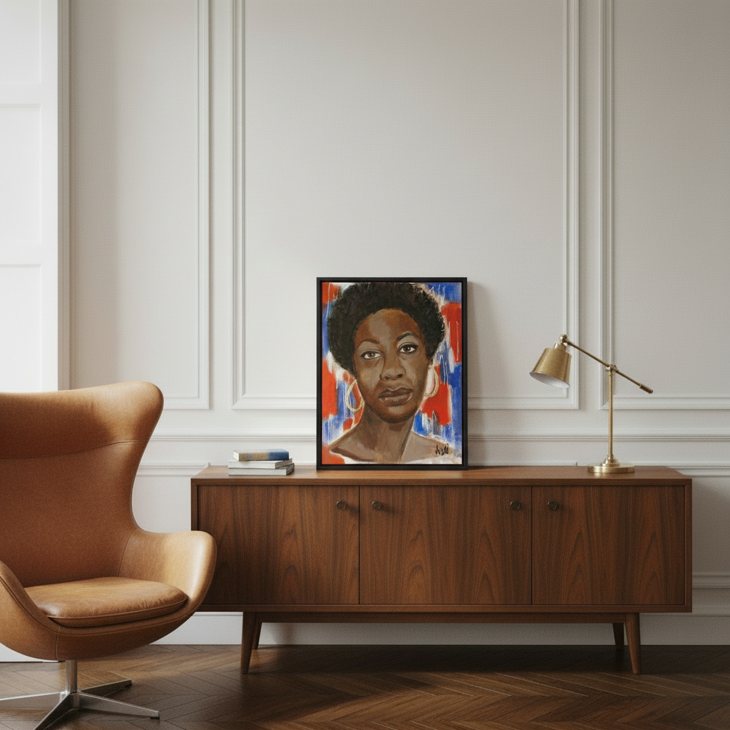 Nina Simone Framed Canvas Wall Art | African American Home Decor
