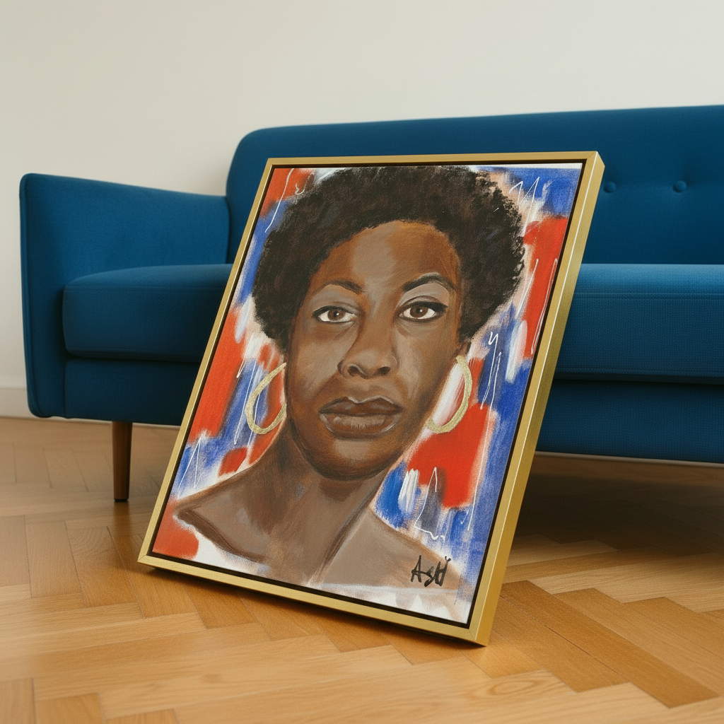 Nina Simone Framed Canvas Wall Art | African American Home Decor