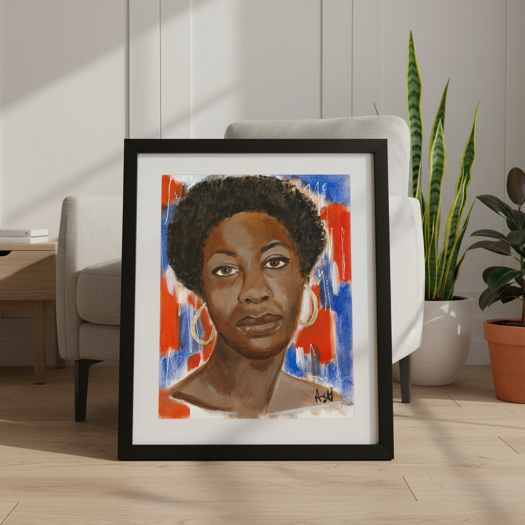 Nina Simone Framed Canvas Wall Art | African American Home Decor