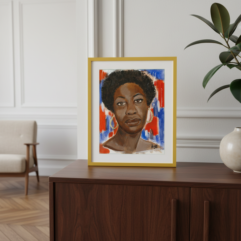 Nina Simone Framed Canvas Wall Art | African American Home Decor
