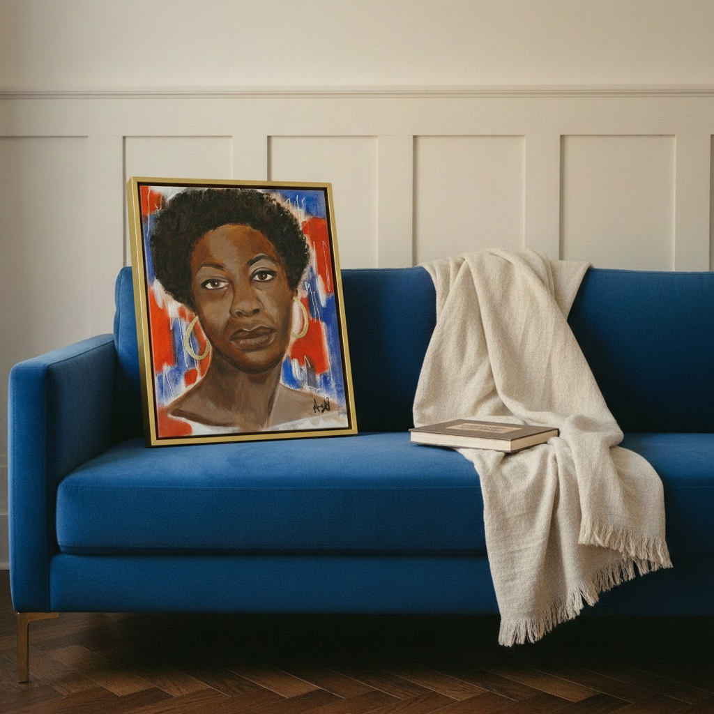 Nina Simone Framed Canvas Wall Art | African American Home Decor