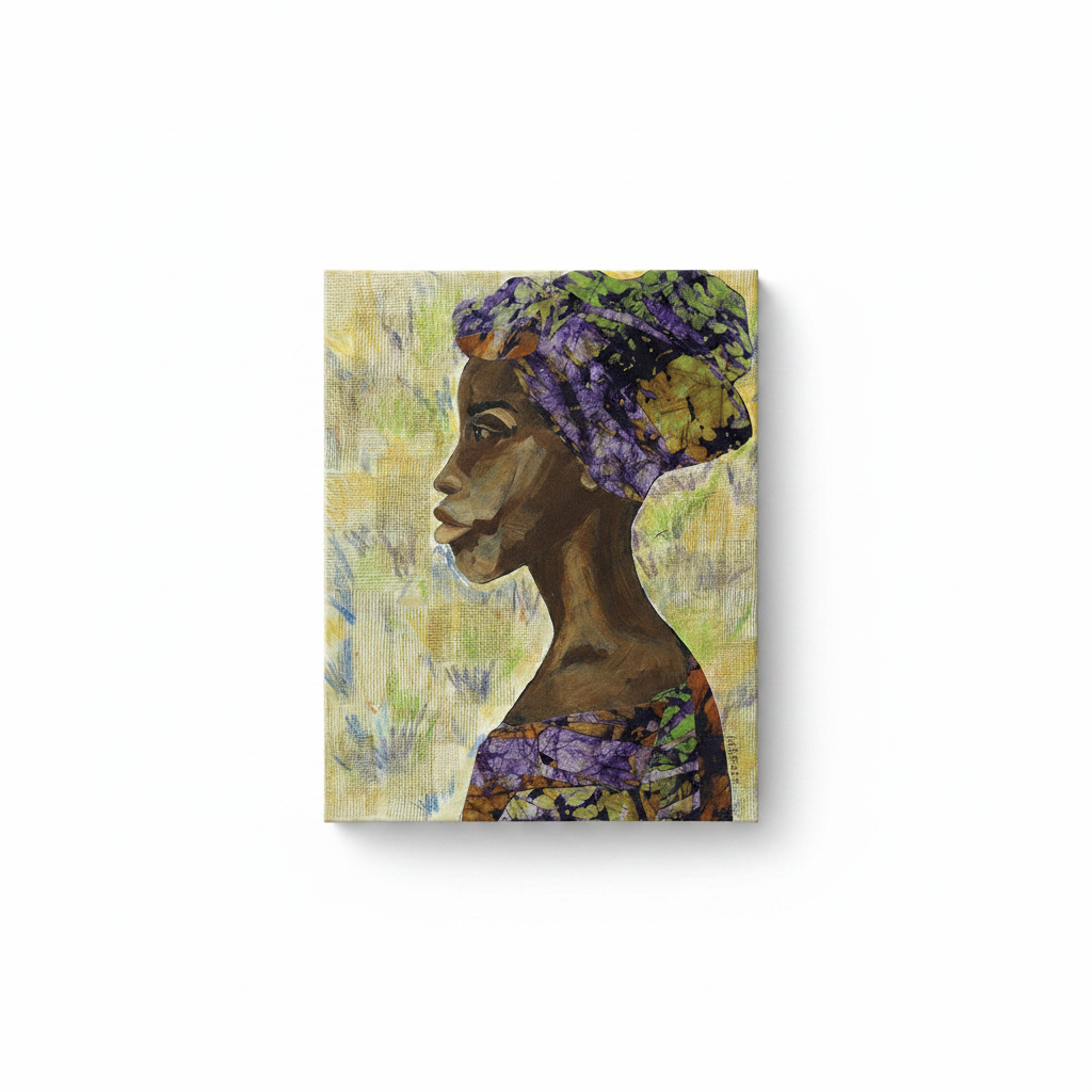 Nyanda African woman canvas print, studio shot 20x16