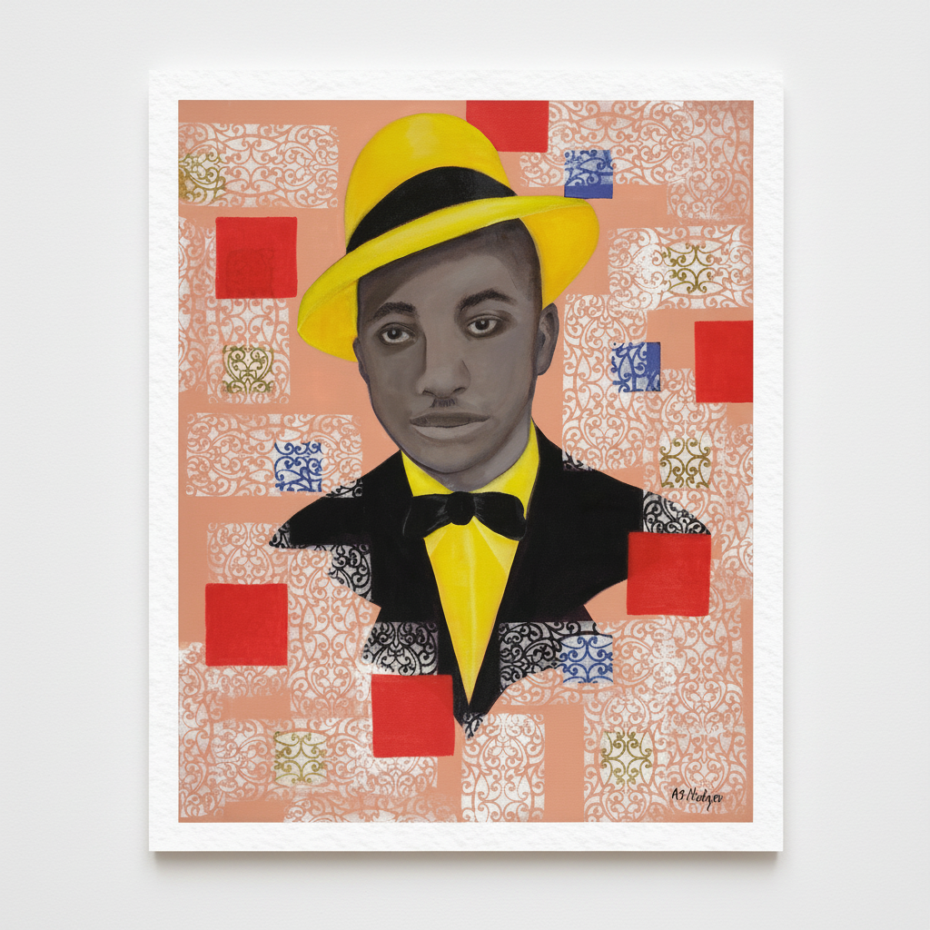 Black Dandy Portrait Art Print | African American Wall Decor