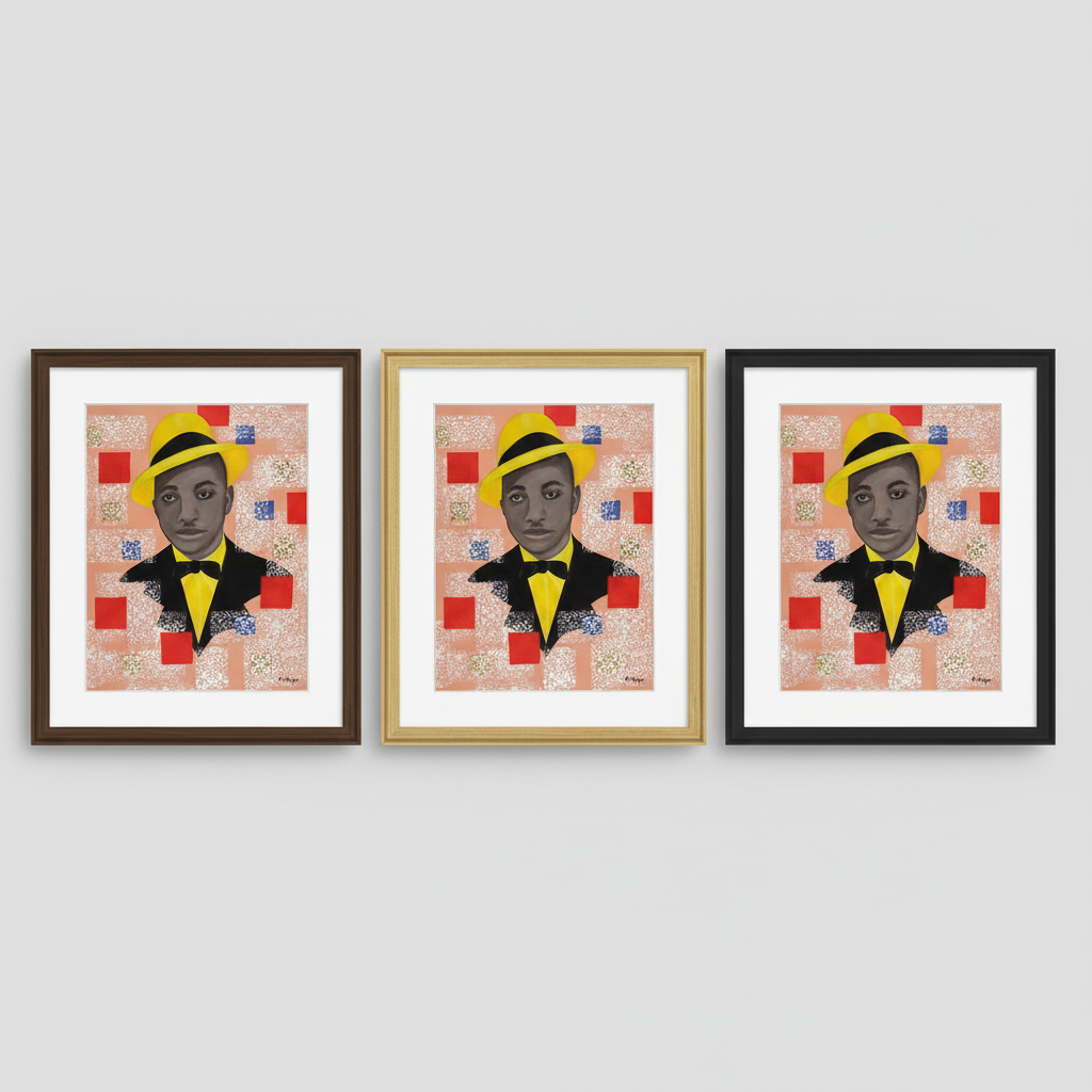 Black Dandy Portrait Wall Art | Framed African American Decor