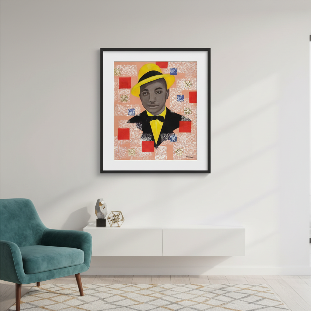 Black Dandy Portrait Wall Art | Framed African American Decor