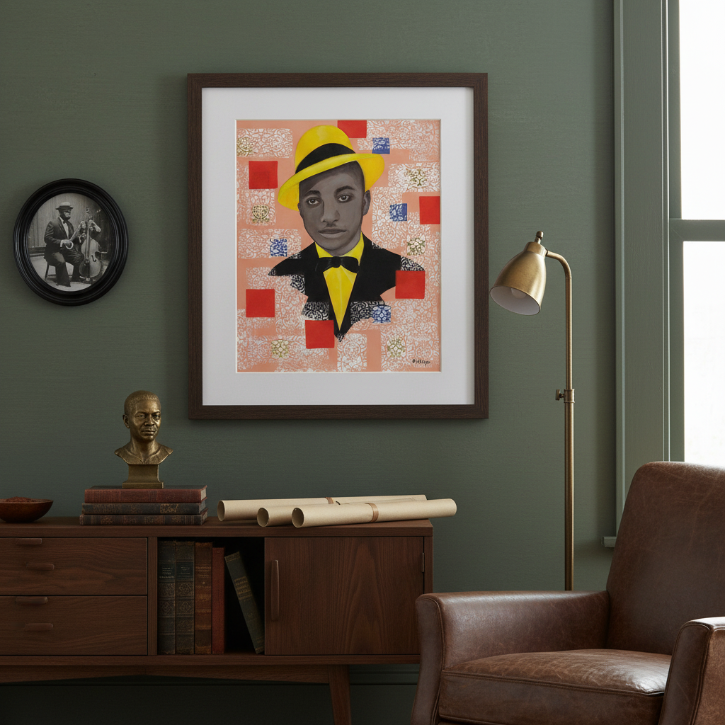 Black Dandy Portrait Wall Art | Framed African American Decor