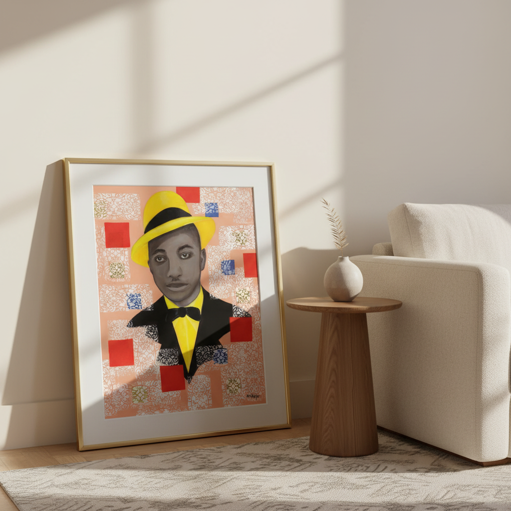Black Dandy Portrait Wall Art | Framed African American Decor
