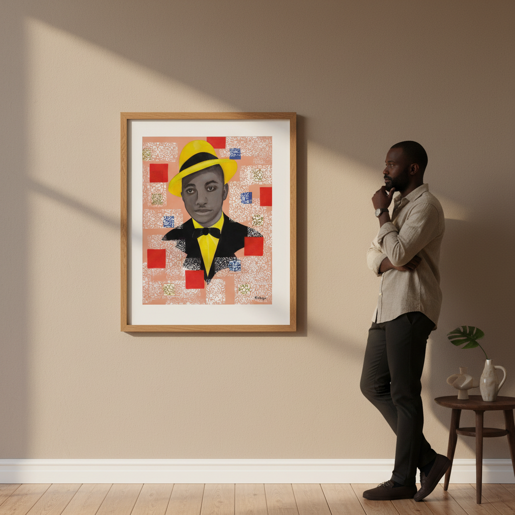 Black Dandy Portrait Art Print | African American Wall Decor