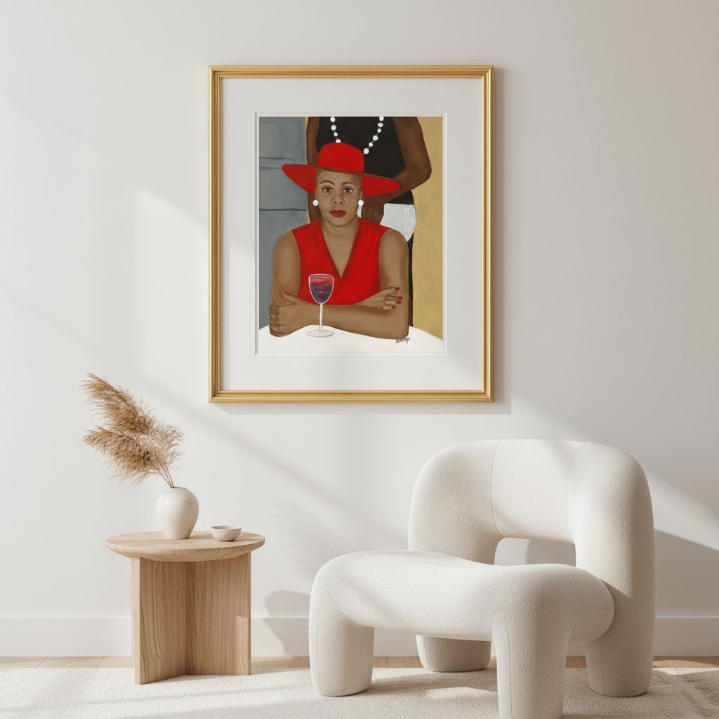 Black Church Lady Art Print | African American Cultural Wall Decor