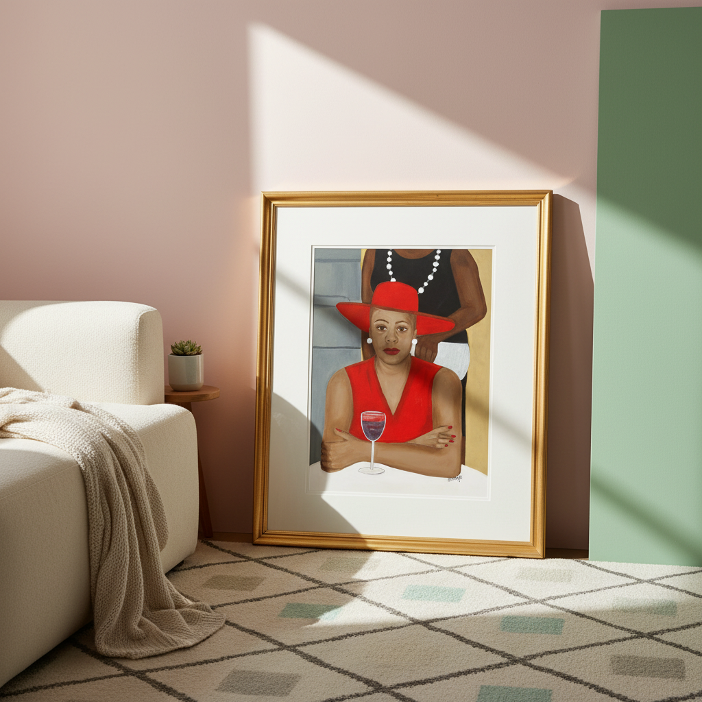 Black Church Lady Art Print | African American Cultural Wall Decor