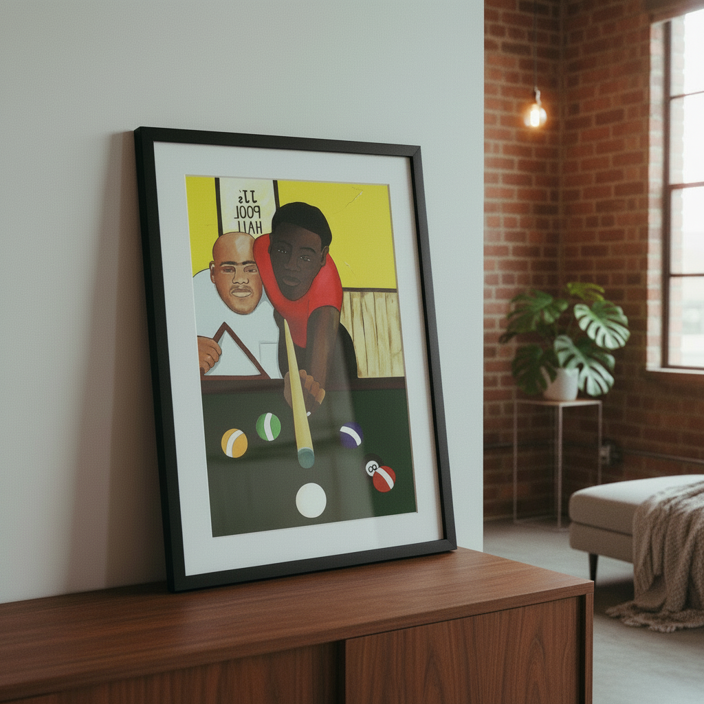 Black Men Billiards Art Print | African American Wall Decor
