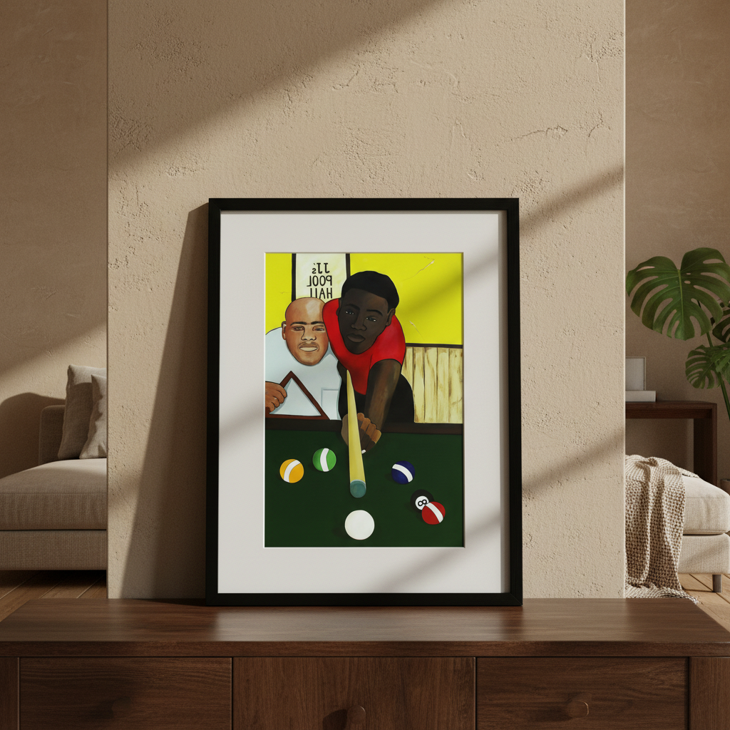 Black Men Billiards Art Print | African American Wall Decor