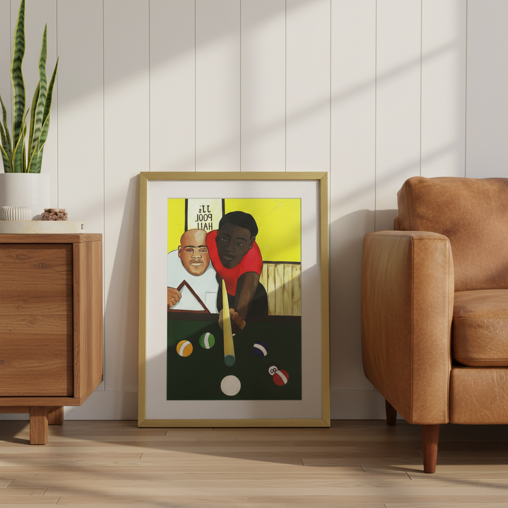 Black Men Billiards Art Print | African American Wall Decor