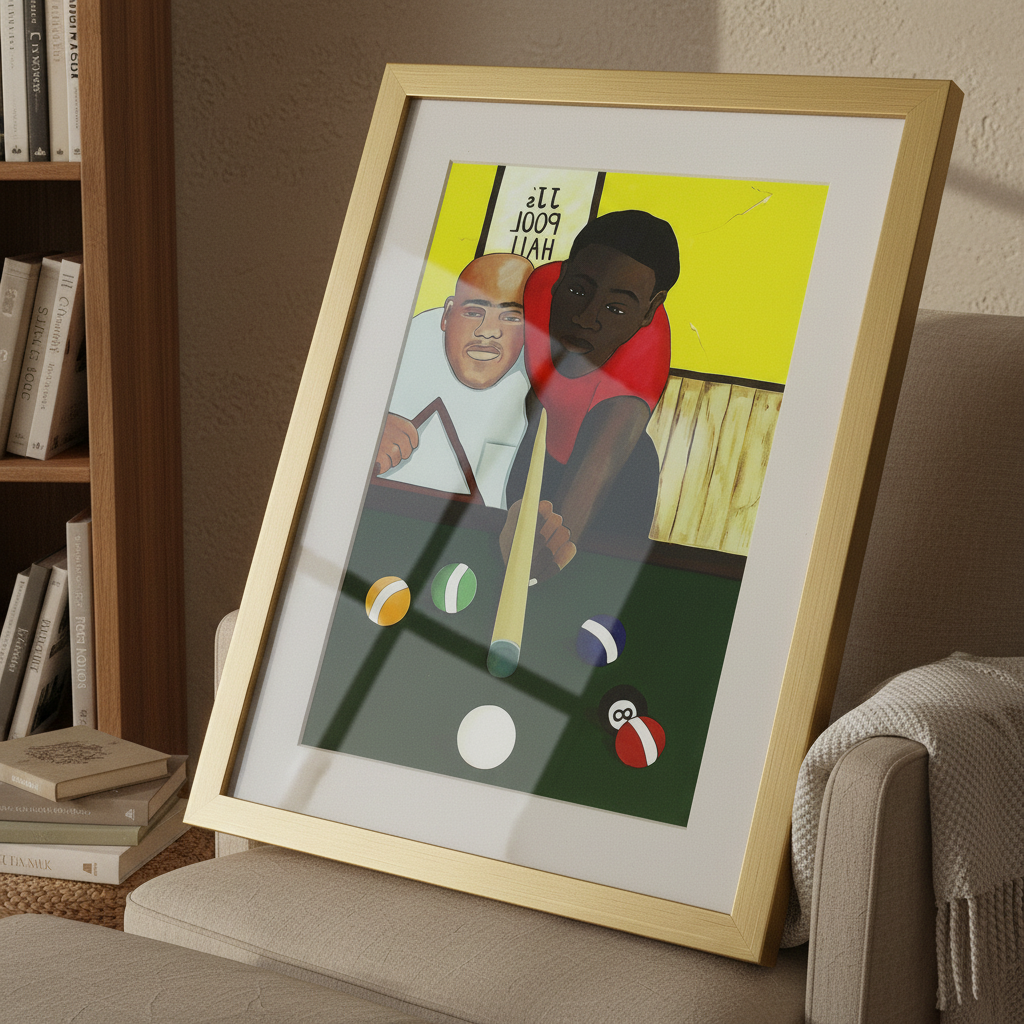 Black Men Billiards Art Print | African American Wall Decor