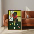 Black Men Framed Canvas Wall Art (Pool Hall) | African American Decor