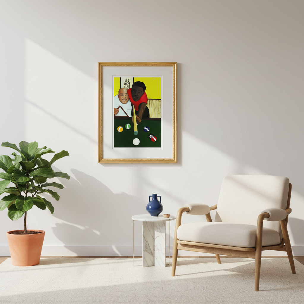 Black Men Billiards Art Print | African American Wall Decor
