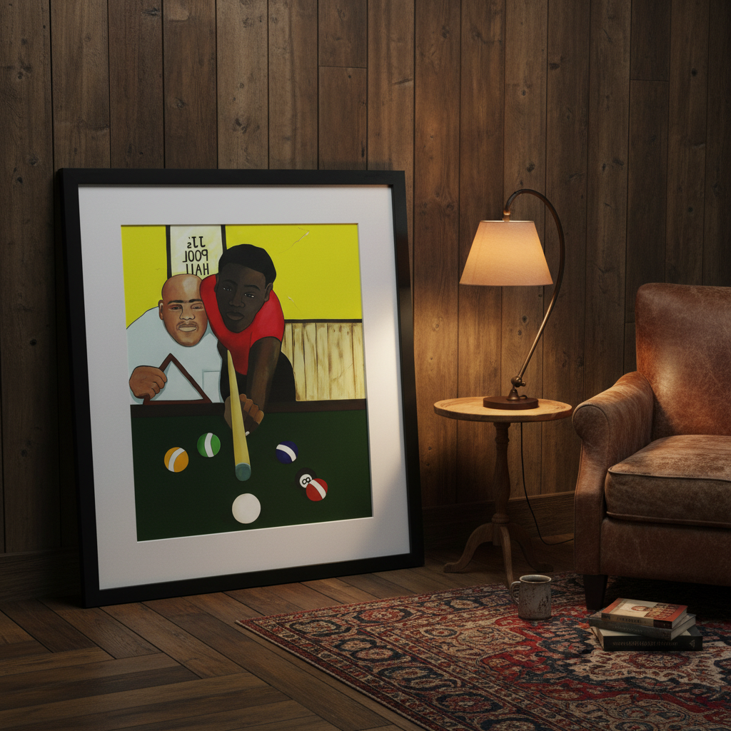 Black Men Billiards Art Print | African American Wall Decor
