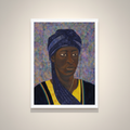 The African fine art print — full artwork image of Black man portrait with traditional headscarf