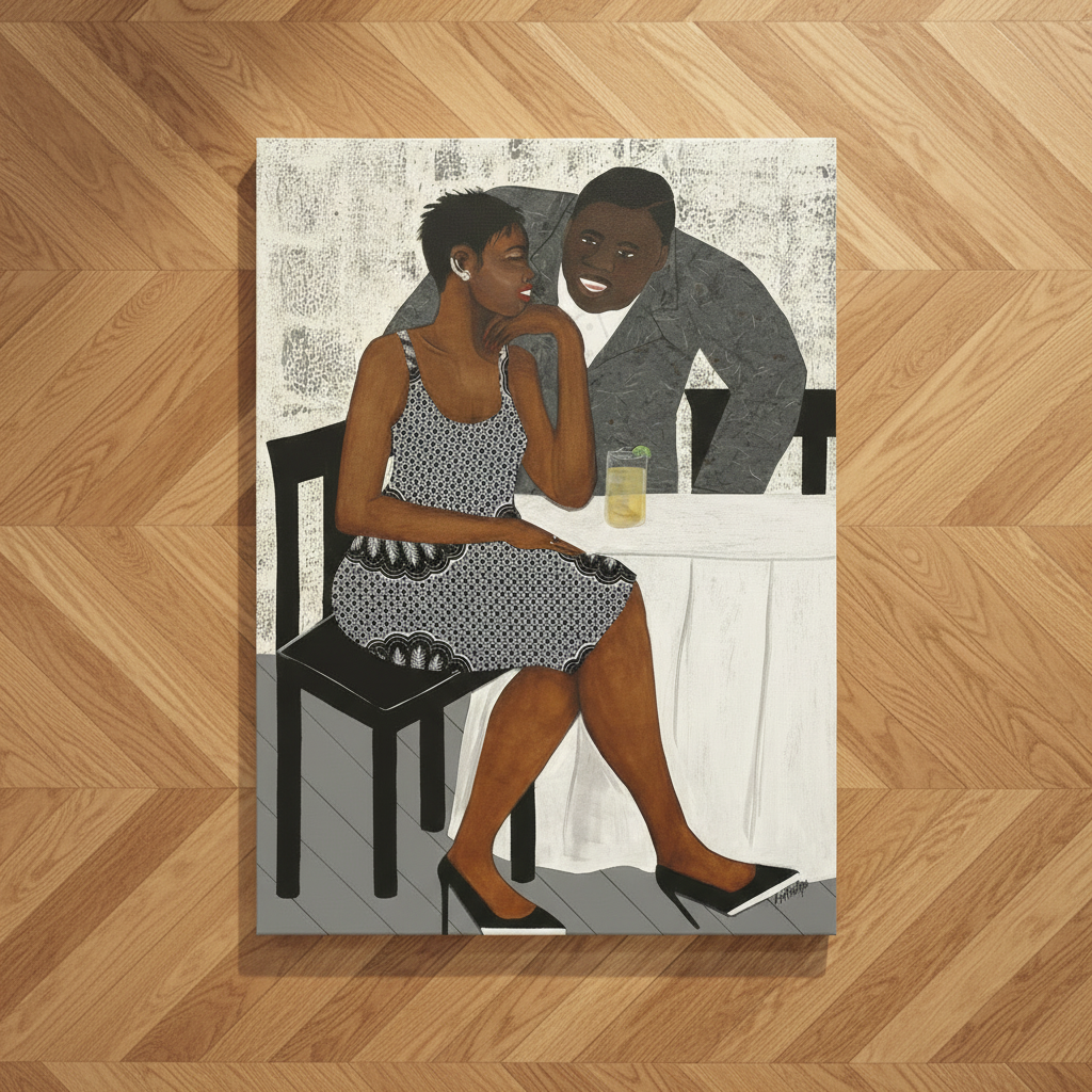 Black Couple Romance Art Print | African American Love Wall Decor