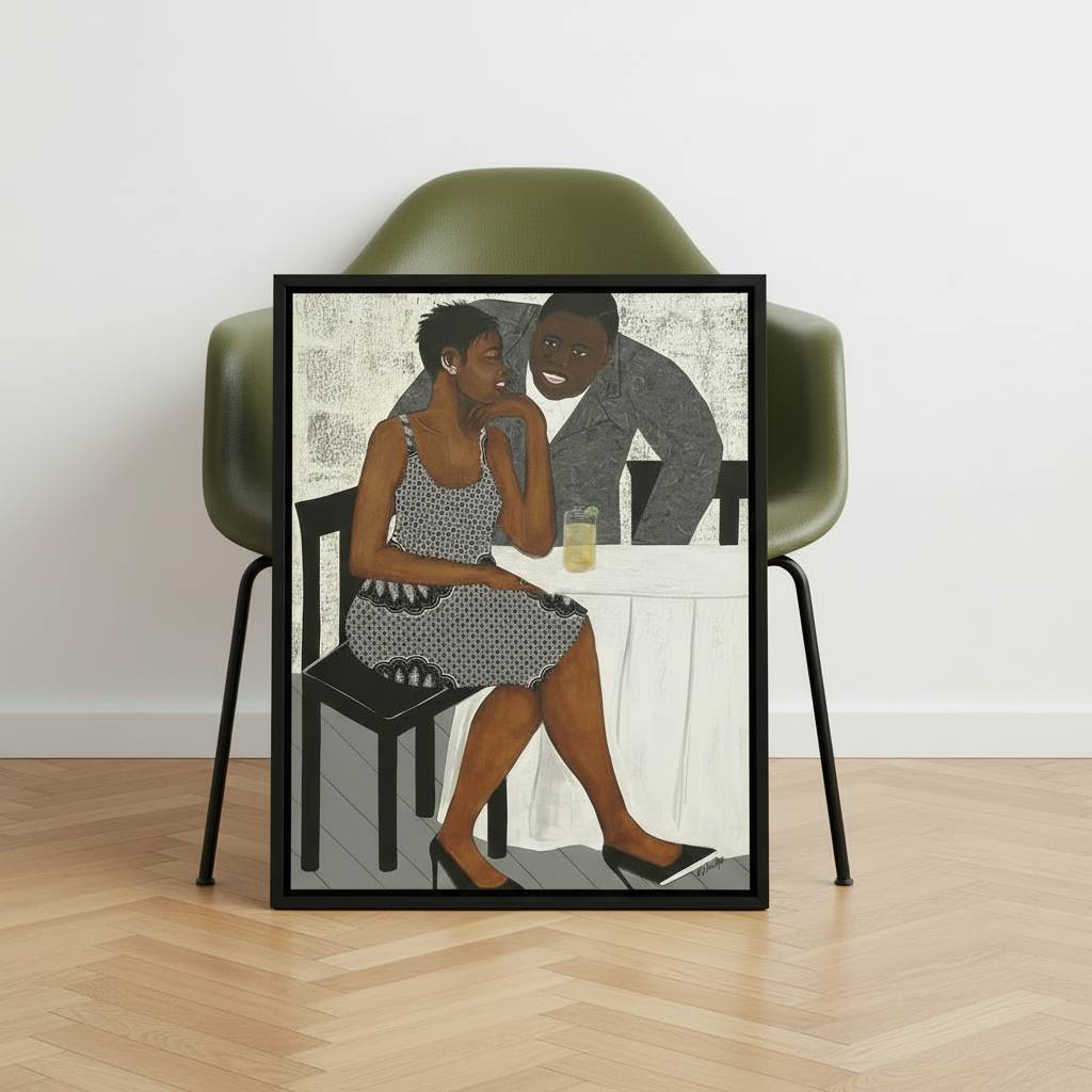 Black Figurative Framed Canvas Wall Art | African American Home Decor