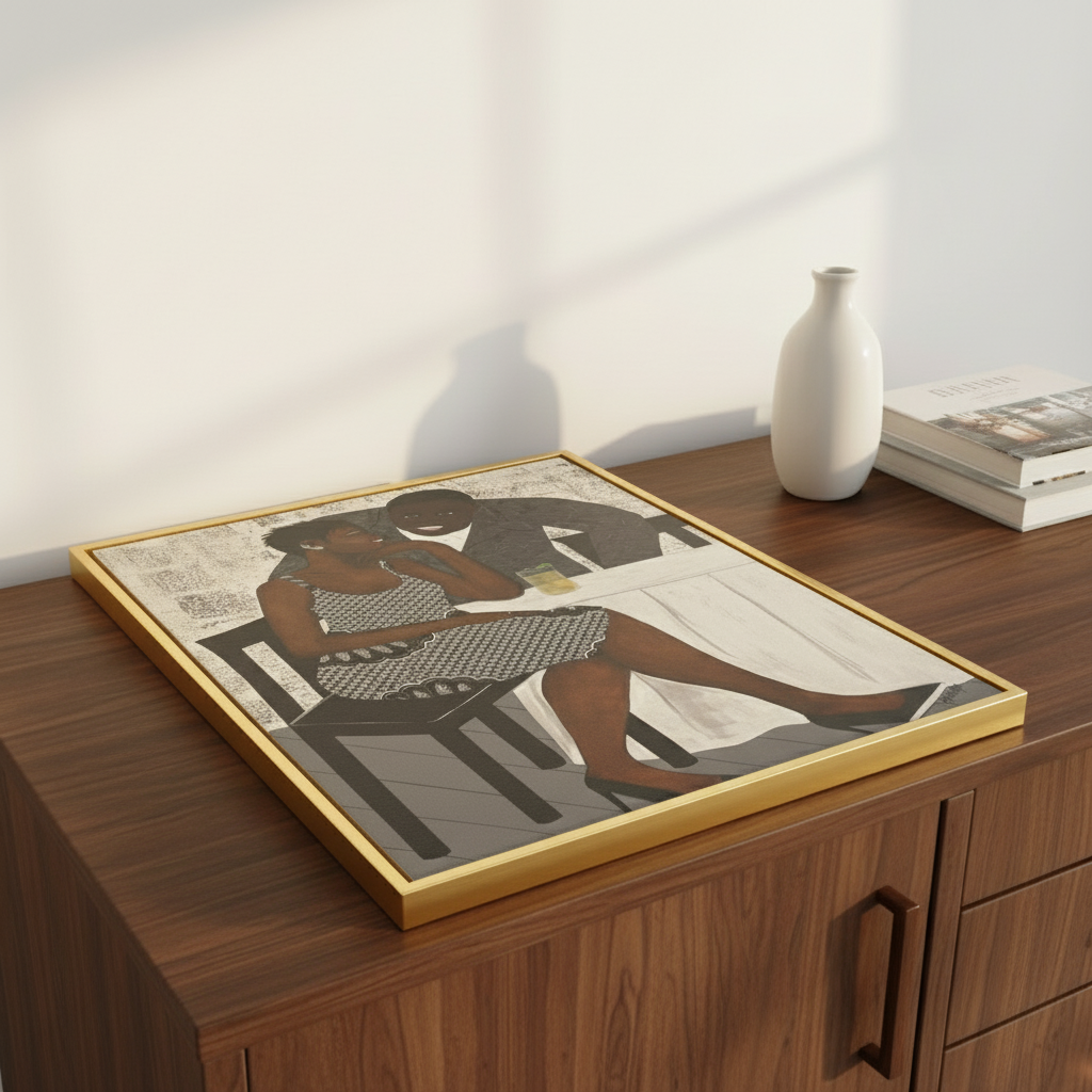 Black Figurative Framed Canvas Wall Art | African American Home Decor