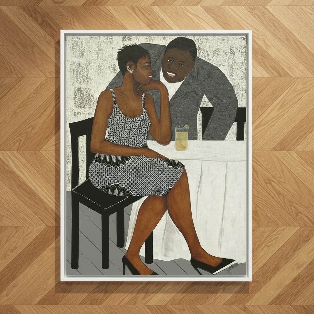 Black Figurative Framed Canvas Wall Art | African American Home Decor