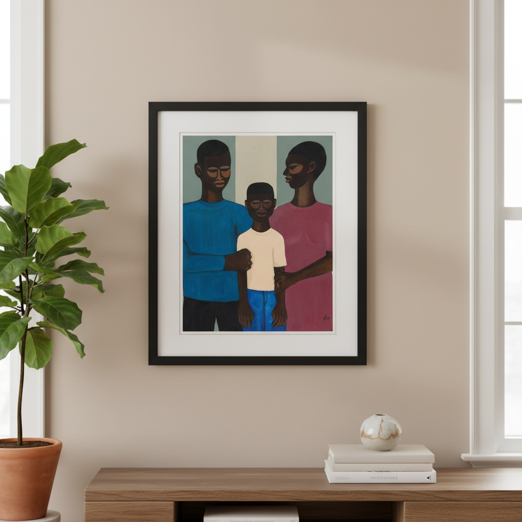 Black Family Wall Art | Framed African American Home Decor