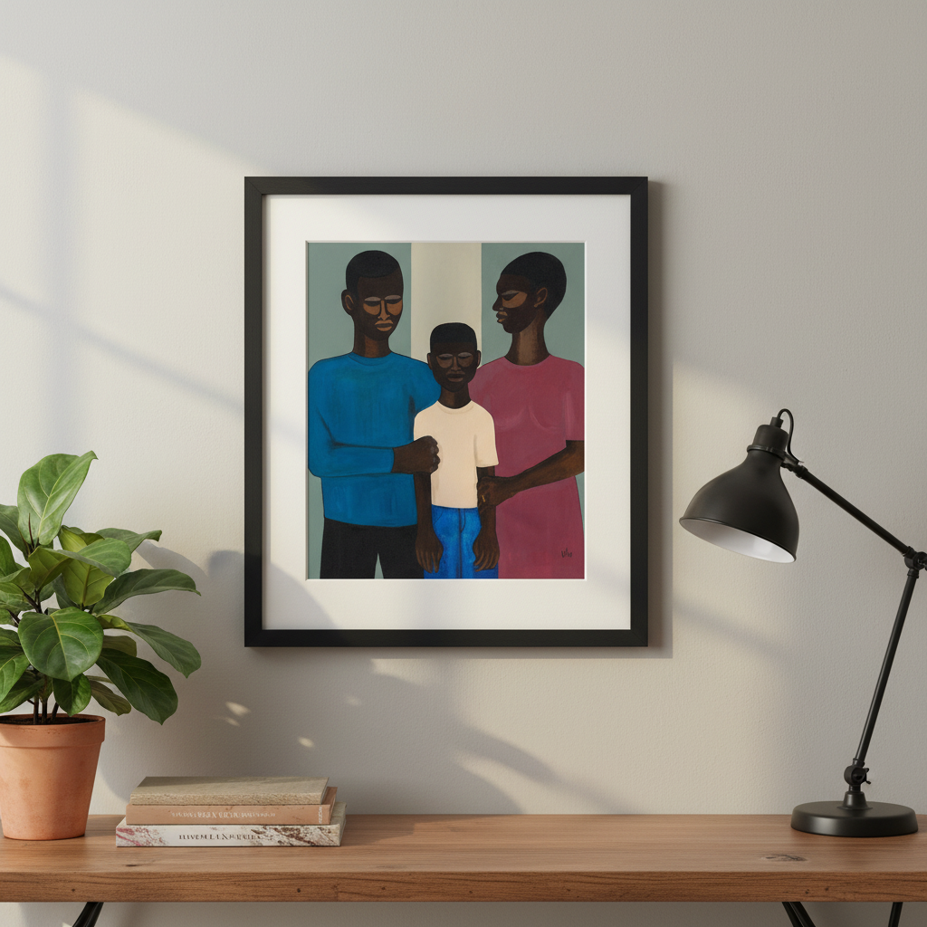 Black Family Wall Art | Framed African American Home Decor