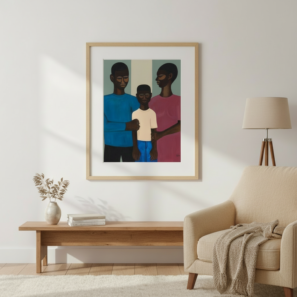 Black Family Wall Art | Framed African American Home Decor