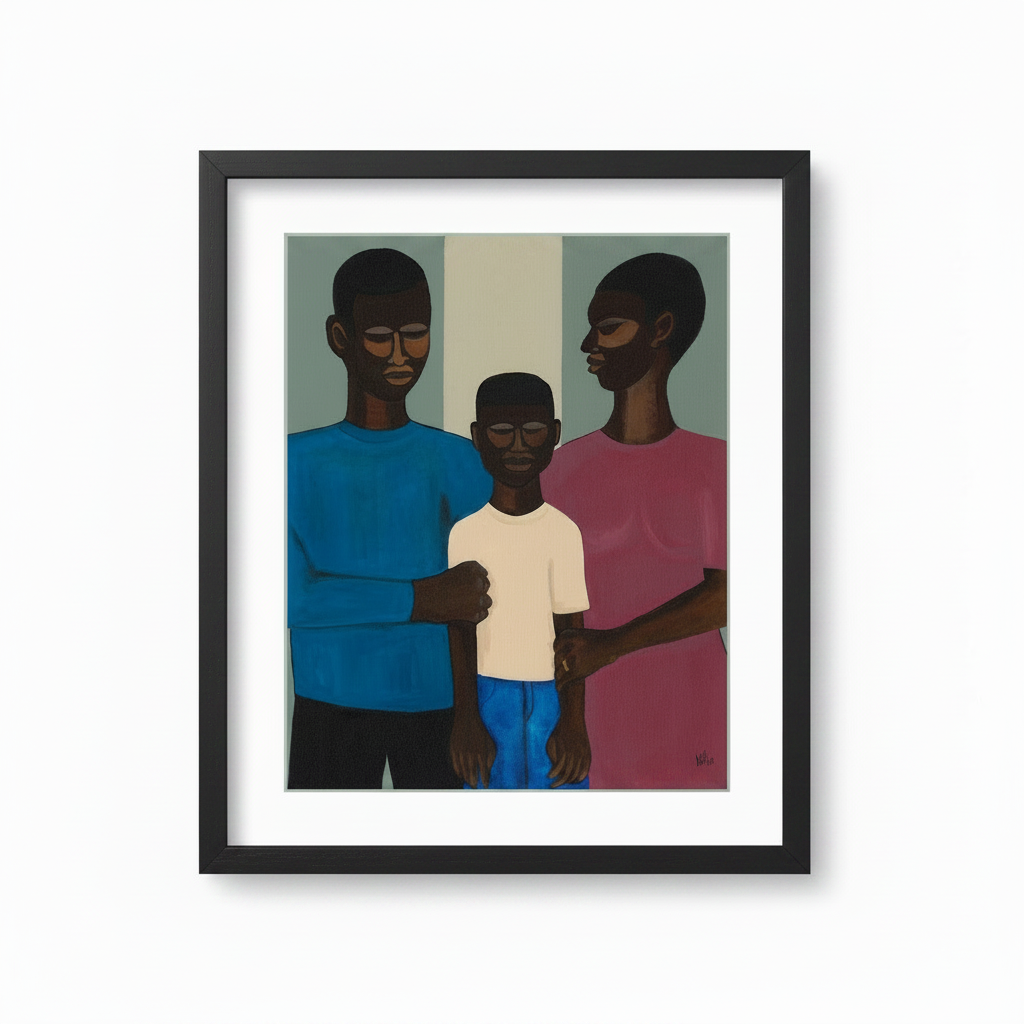Black Family Wall Art | Framed African American Home Decor
