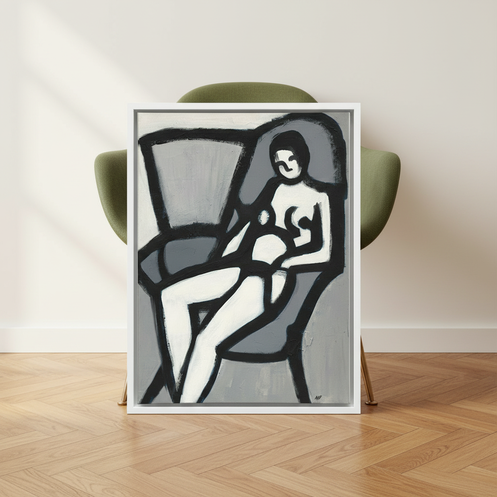 Black Figure Framed Canvas Wall Art | African American Decor