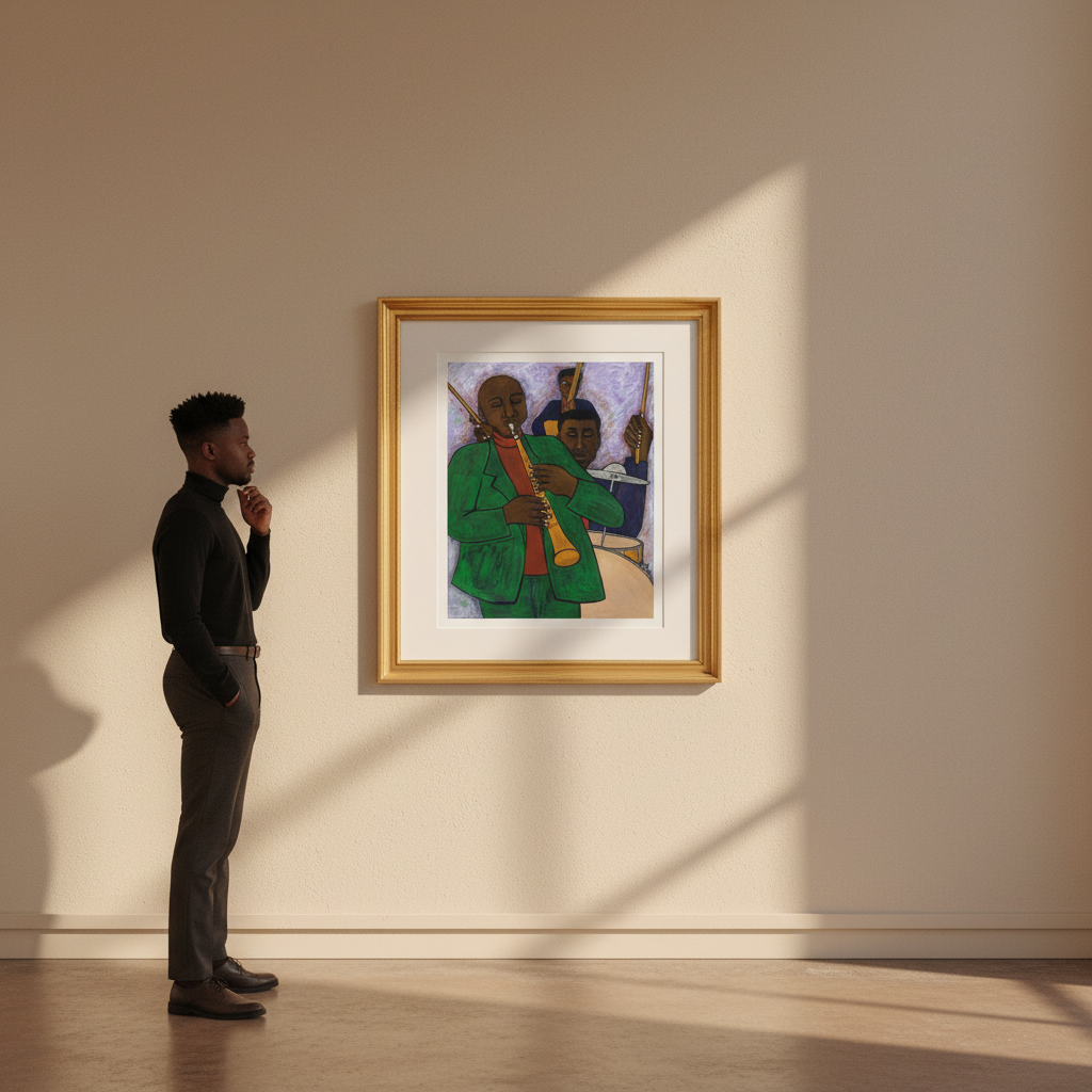 Black Jazz Trio Art Print | African American Music Wall Decor