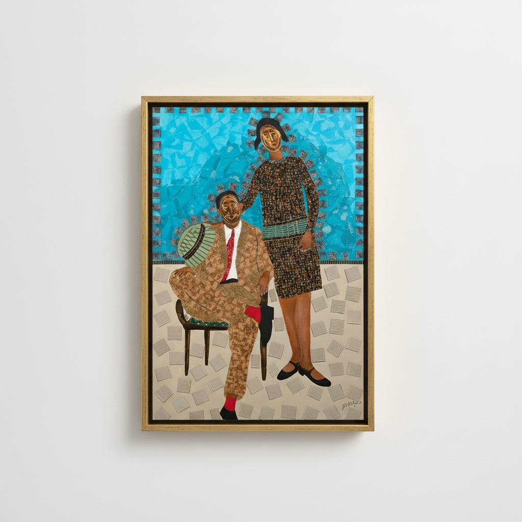 They Came Before Us - 1 — Framed Canvas Print, Gold