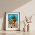 They Came Before Us 1 abstract collage art print — minimal tabletop mock-up of Black ancestry art