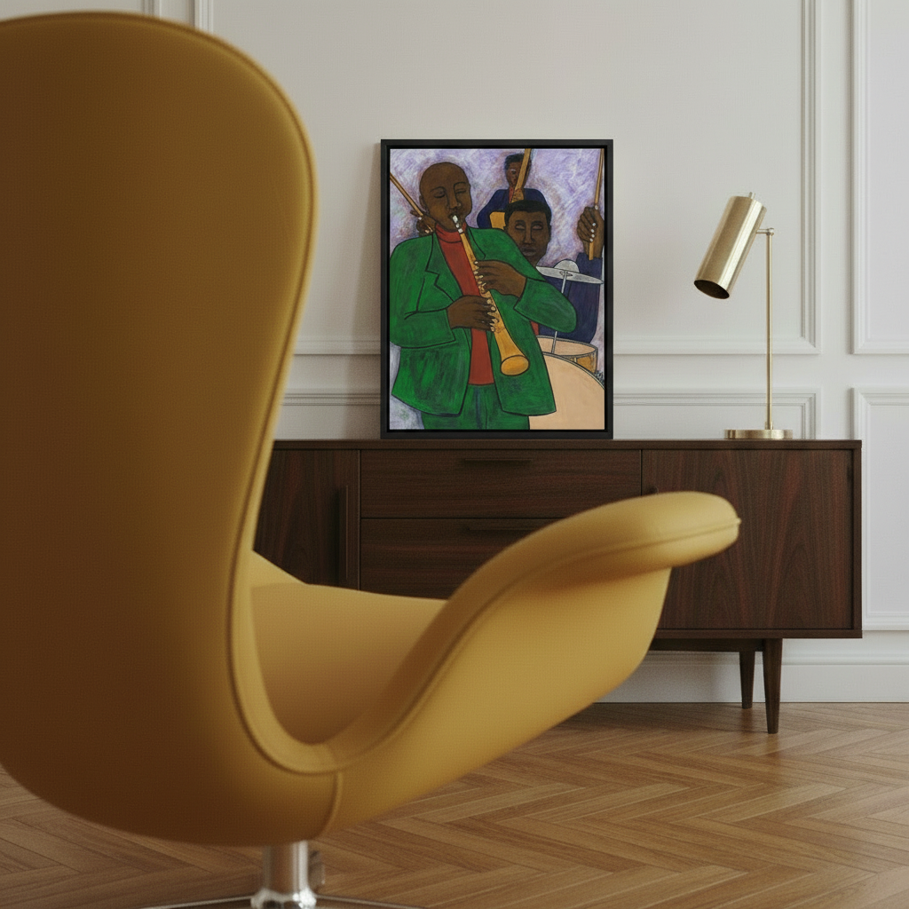 Black Jazz Musicians Framed Canvas Wall Art | African American Decor